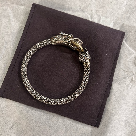 John Hardy dragon naga bracelet 18k gold & sterling silver authentic - Picture 3 of 11
